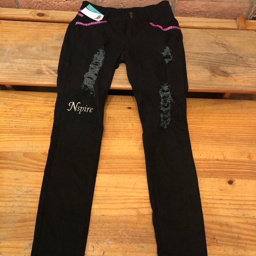 Nspire boutique pink rhinestone jeans size 9